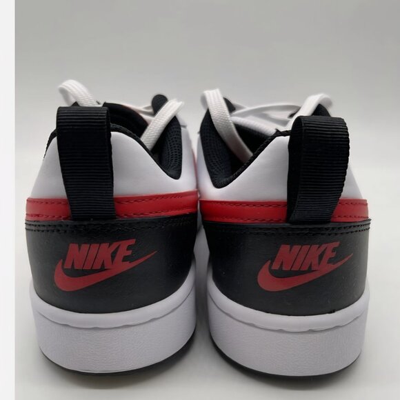 Nike Court Borough Low 2 White/University Red-Black Size 7Y - Picture 2 of 3